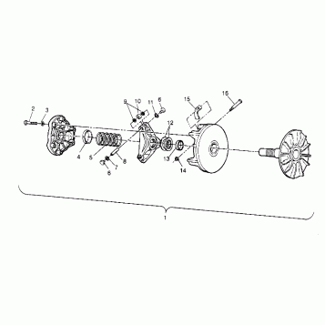 DRIVE CLUTCH ASSEMBLY 2x4 300 W947530 (4926742674B010)