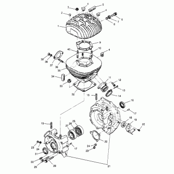 CRANKCASE and CYLINDER 2x4 300 W947530 (4926742674C007)
