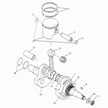 PISTON and CRANKSHAFT 2x4 300 W947530 (4926742674C009)