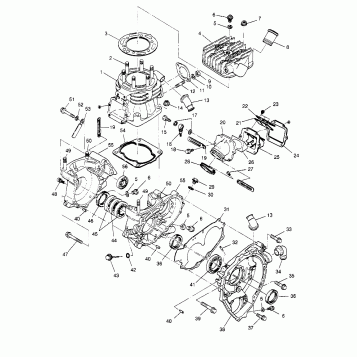CRANKCASE and CYLINDER 2x4 400L W947540 (4926752675C007)