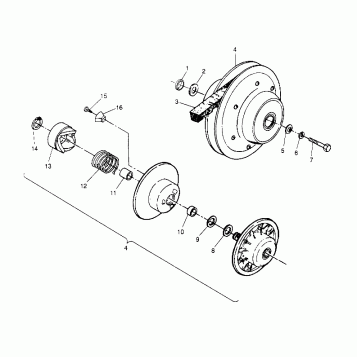 DRIVEN CLUTCH ASSEMBLY 4x4 300 W948130 (4926762676C002)