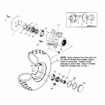 FRONT WHEEL ASSEMBLY  4X4 400L W948140 (4926772677B005)