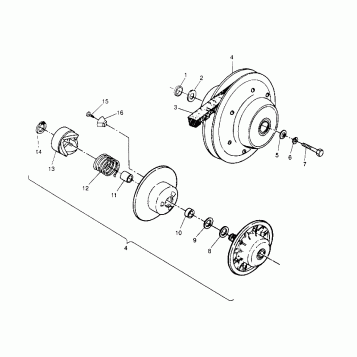 DRIVEN CLUTCH ASSEMBLY  4X4 400L W948140 (4926772677C002)