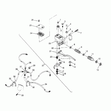 CONTROLS - MASTER CYLINDER/BRAKE LINE 6x6 300 W948730 (4926792679B012)