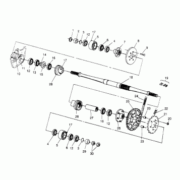 MIDDLE DRIVE ASSEMBLY 6x6 300 W948730 (4926792679B013)