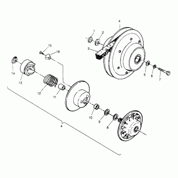 DRIVEN CLUTCH ASSEMBLY 6x6 300 W948730 (4926792679C006)