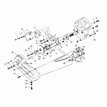 GEARCASE/BRAKE and CHAIN COVER MOUNTING 6x6 300 W948730 (4926792679C009)