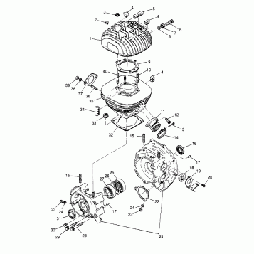 CRANKCASE and CYLINDER 6x6 300 W948730 (4926792679D003)