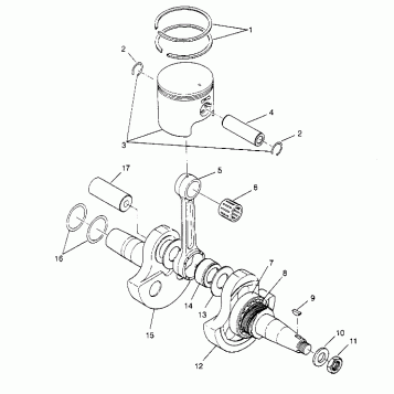 PISTON and CRANKSHAFT 6x6 300 W948730 (4926792679D005)