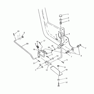 FOOT PEDAL and PARKING BRAKE ASSEMBLY 6x6 400L, SWEDISH S948740 and  NORWEG (4926812681004A)