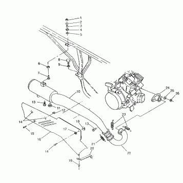 EXHAUST SYSTEM 6x6 400L, SWEDISH S948740 and  NORWEGIAN N948740 (4926812681008A)