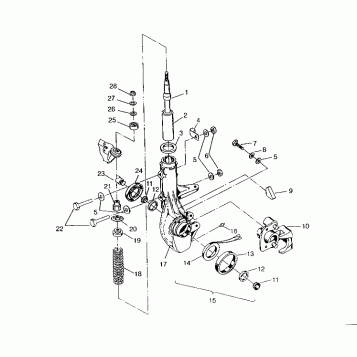 FRONT STRUT ASSEMBLY 6x6 400L, SWEDISH S948740 and  NORWEGIAN N948740 (4926812681016A)