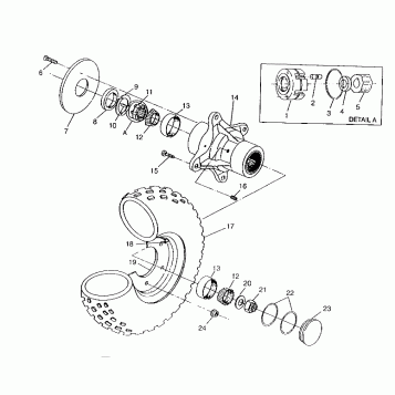 FRONT WHEEL ASSEMBLY 6x6 400L, SWEDISH S948740 and  NORWEGIAN N948740 (4926812681017A)