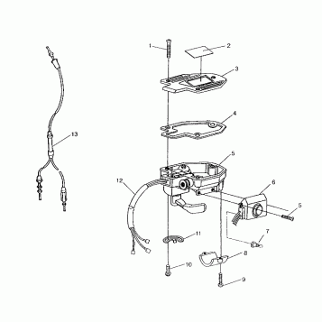 CONTROLS - THROTTLE ASM./CABLE 6x6 400L, SWEDISH S948740 and  NORWEGIAN N94 (4926812681022A)