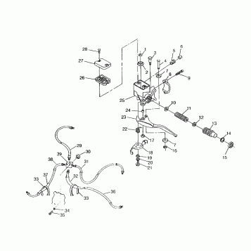 CONTROLS - MASTER CYLINDER/BRAKE LINE 6x6 400L, SWEDISH S948740 and  NORWEG (4926812681023A)