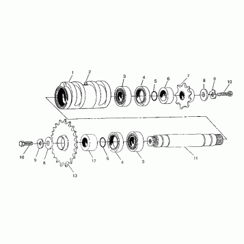 CENTER TIGHTENER ASSEMBLY 6x6 400L, SWEDISH S948740 and  NORWEGIAN N948740 (4926812681027A)