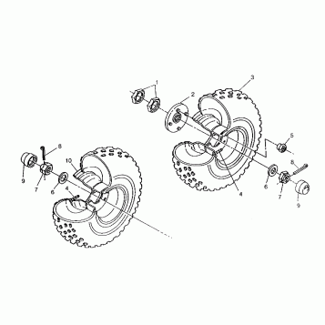 MIDDLE WHEEL ASSEMBLY 6x6 400L, SWEDISH S948740 and  NORWEGIAN N948740 (4926812681028A)