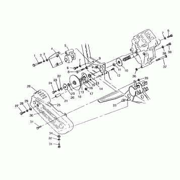 GEARCASE/BRAKE and CHAIN COVER MOUNTING 6x6 400L, SWEDISH S948740 and  NORW (4926812681035A)
