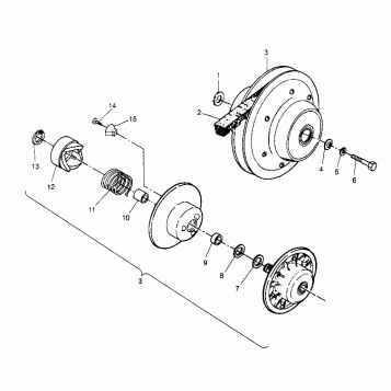 DRIVEN CLUTCH ASSEMBLY Trail Boss W948527 (4926822682B010)
