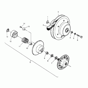 DRIVEN CLUTCH ASSEMBLY Trail Blazer W947221 (4926832683B010)