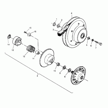 DRIVEN CLUTCH ASSEMBLY Sportsman 4x4 W948040 (4926842684C002)