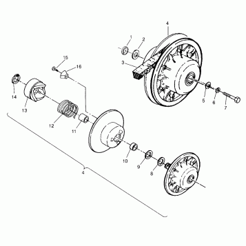 DRIVEN CLUTCH ASSEMBLY Magnum 2x4 W957544 (4926852685B013)