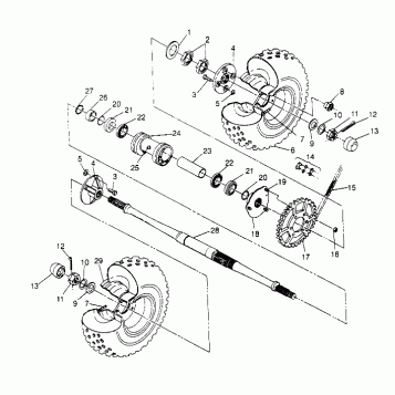 REAR WHEEL DRIVE ASSEMBLY  (Prior to Serial #2295881) Magnum 2x4 W957544 (4926852685C003)