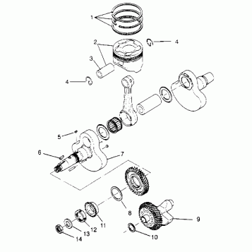 CRANKSHAFT and PISTON Magnum 2x4 W957544 (4926852685C012)