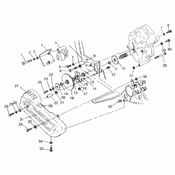 GEARCASE/BRAKE and CHAIN COVER MOUNTING SWEDISH 4x4 400L S948140 (4926912691C004)