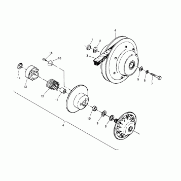 DRIVEN CLUTCH ASSEMBLY Sport 400L W948540 (4927232723B011)