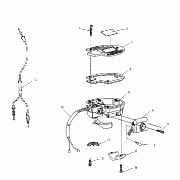 CONTROLS - THROTTLE ASM./CABLE Scrambler W957840 (4927252725B011)