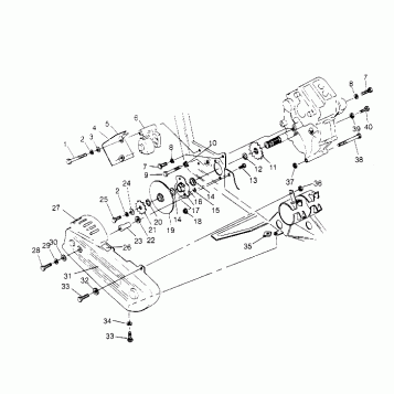 GEARCASE/BRAKE and CHAIN COVER MOUNTING Scrambler W957840 (4927252725C003)
