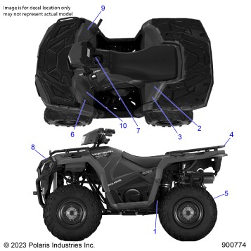 BODY, DECALS STANDARD - A24SEG50B1/B3 (900774)