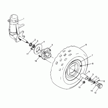 FRONT WHEEL ASSEMBLY 2X4 300 W957530 (4930053005B003)