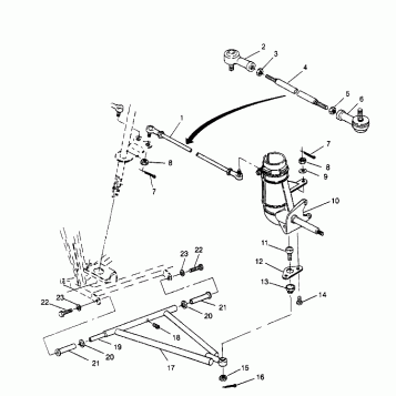 STEERING/A-ARM ASSEMBLY 2X4 300 W957530 (4930053005B007)