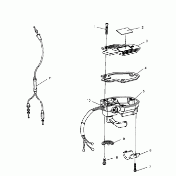 CONTROLS - THROTTLE ASM./CABLE  2X4 300 W957530 (4930053005B008)