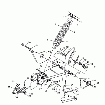 SWING ARM/SHOCK MOUNTING 2X4 300 W957530 (4930053005B010)