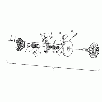 DRIVE CLUTCH ASSEMBLY 2X4 300 W957530 (4930053005B011)