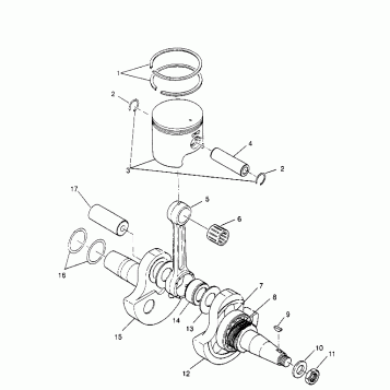 CRANKSHAFT and PISTON  2X4 300 W957530 (4930053005C008)