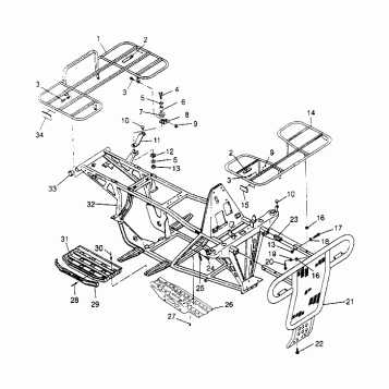 BUMPER/RACK MOUNTING  2x4 400L W957540 (4930093009A007)