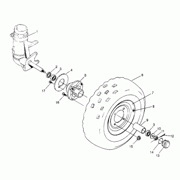 FRONT WHEEL ASSEMBLY  2x4 400L W957540 (4930093009B002)