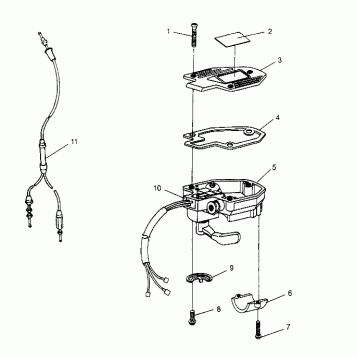 CONTROLS - THROTTLE ASM./CABLE  2x4 400L W957540 (4930093009B007)