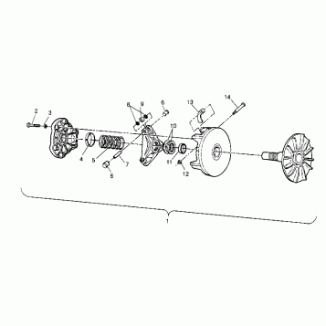 DRIVE CLUTCH ASSEMBLY  2x4 400L W957540 (4930093009B010)