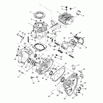 CRANKCASE and CYLINDER  2x4 400L W957540 (4930093009D001)