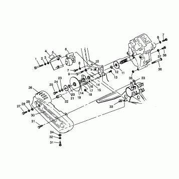 GEARCASE/BRAKE and CHAIN COVER MOUNTING 4x4 300 W958130 (4930183018C004)