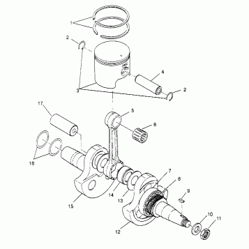 CRANKSHAFT and PISTON 4x4 300 W958130 (4930183018C012)