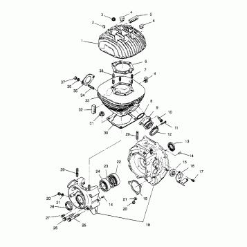 CRANKCASE and CYLINDER 4x4 300 W958130 (4930183018C013)