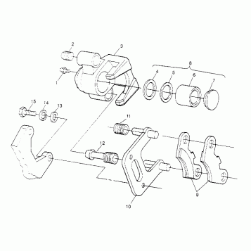 FRONT BRAKE ASSEMBLY XPLORER 4X4 W959140 (4930223022B008)