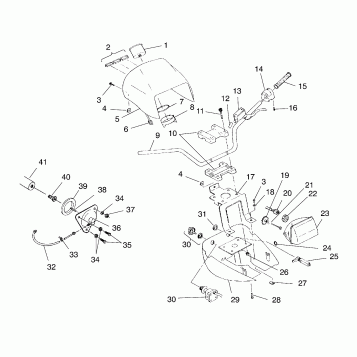 HANDLEBAR and HEADLIGHT POD ASSEMBLY XPLORER 4X4 W959140 (4930223022B011)