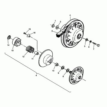 DRIVEN CLUTCH ASSEMBLY  XPLORER 4X4 W959140 (4930223022C004)